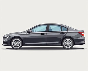 Fototapeta premium Side view of a modern sedan