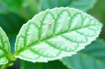 Close-up of a plant leaf. Green background with leaves.