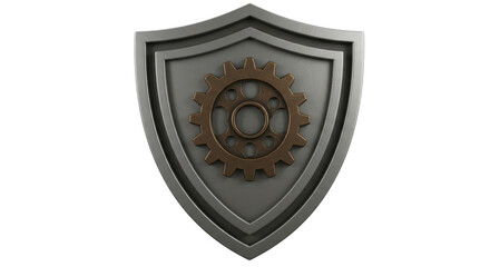 Naklejka premium Isolated Shield with Cogwheel