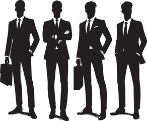  people with different pose style design silhouette victor isolated on the white background.