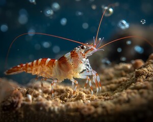 Shrimp in Calm Blue Ocean Mood