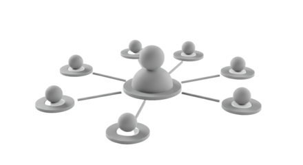 Isolated network connection, social network concept