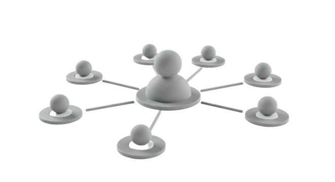 Isolated network connection, social network concept