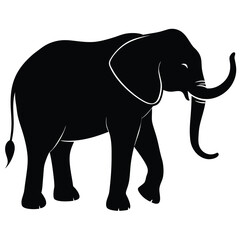 Fototapeta premium Elephant silhouette isolated on white background