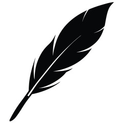 Fototapeta premium feather pen silhouette isolated on white background