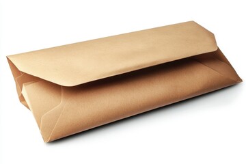 A brown paper wrapped object isolated on white background