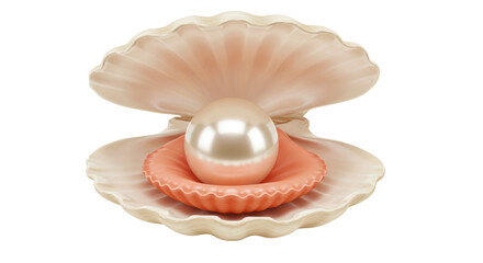 Isolated Pearl in Seashell