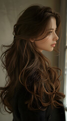 Women with long brunette hair