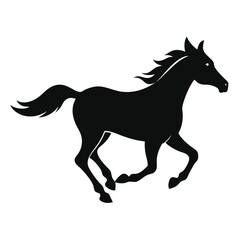 running horse silhouette isolated on white background