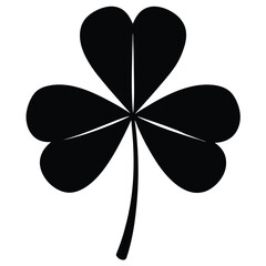 Shamrock silhouette isolated on white background