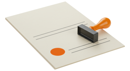 Isolated Stamped Document