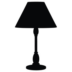 Obraz premium Table Lamp silhouette isolated on white background