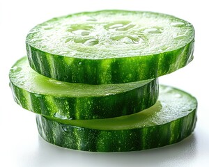 Slices of cucumber stacked