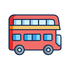 Double Decker Bus For Urban Sightseeing Icon Design