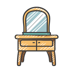 dressing table icon, dressing table vector illustration-simple illustration of dressing table, perfect for dressing table logos and icons