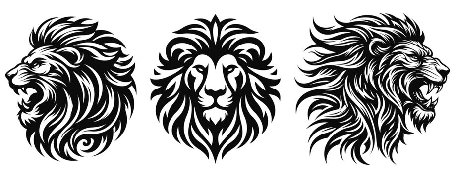 Lion Head tattoo and Lion Head Logo, face, leo, leon, king, lion head, africa