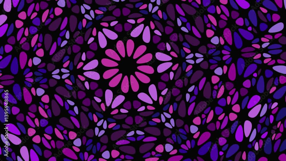 Poster purple geometrical mosaic pattern background - seamless looping animation