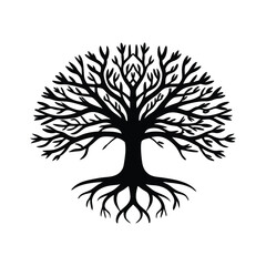 tree silhouette isolated on white