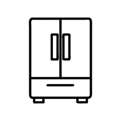 Double Door Refrigerator Outline Style Icon Design