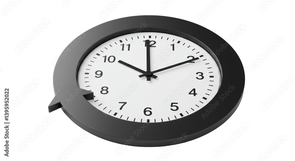 Poster isolated round clock with arrow