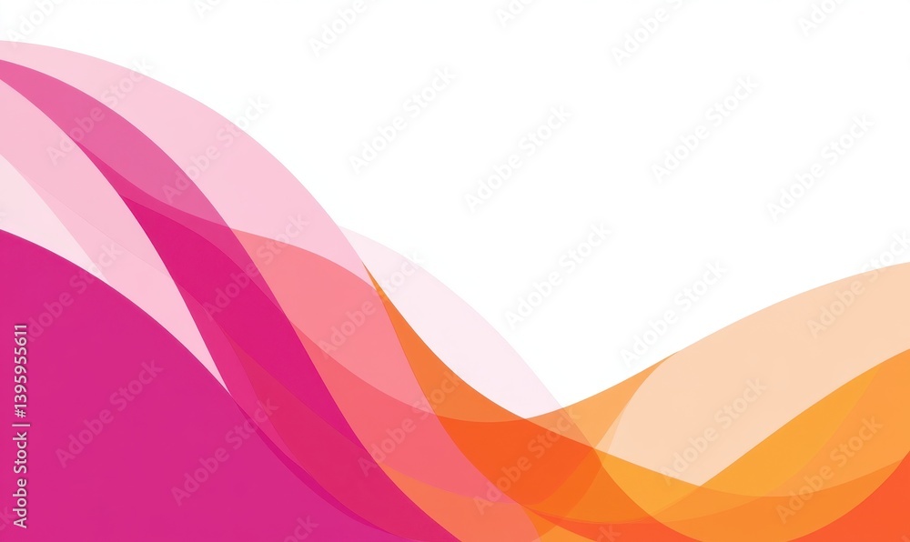 Aufkleber modern abstract background vector with pink and orange shapes on a white background, in a flat desig