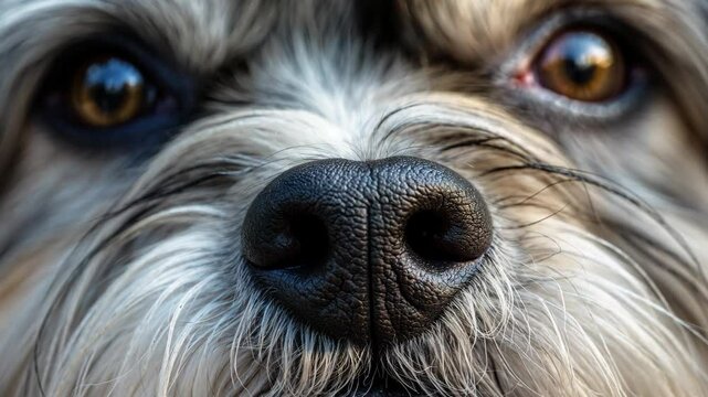 Macro photo of a Shih Tzu's nose.