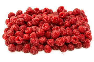 Tasty fresh raspberry isolated on a white background. Top view.