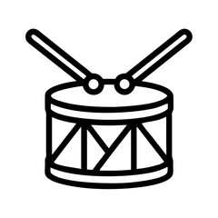 Drum With Drumsticks Positioned Above Icon Design