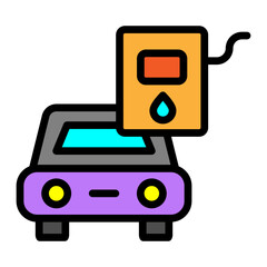 Fototapeta premium Fuel Consumption Vector Filled Icon Design