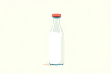 illustration vectorielle d'une bouteille en verre remplie de lait frais