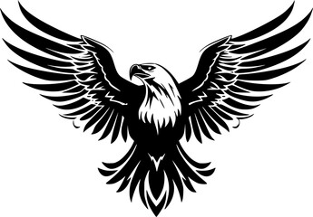 Obraz premium Eagle | Black and White Vector illustration