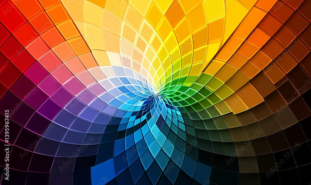 Poster abstract background with a pixel mosaic. the pattern of the pixels is made up of small squares, whic