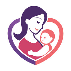 A mom with her baby in arms, designed for a happy mom