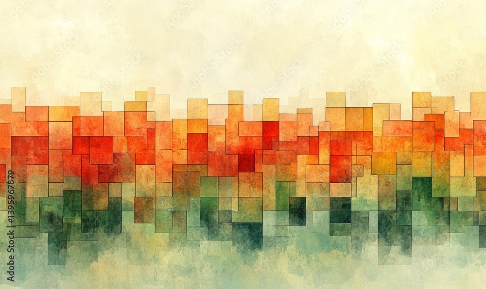 Poster abstract background with a pixel mosaic. the pattern of the pixels is made up of small squares, whic