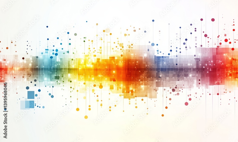 Poster abstract background with a pixel mosaic. the pattern of the pixels is made up of small squares, whic