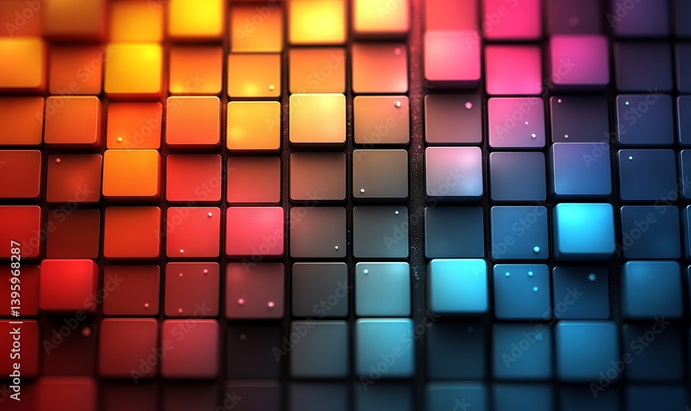 Poster abstract background with a pixel mosaic. the pattern of the pixels is made up of small squares, whic