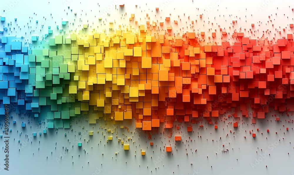Poster abstract background with a pixel mosaic. the pattern of the pixels is made up of small squares, whic