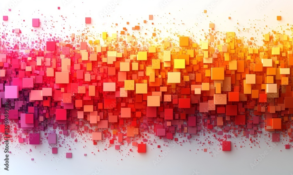 Poster abstract background with a pixel mosaic. the pattern of the pixels is made up of small squares, whic