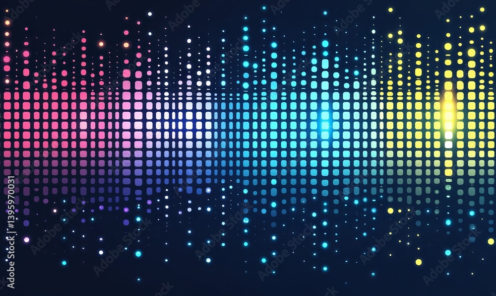 Poster abstract background with a pixel mosaic. the pattern of the pixels is made up of small squares, whic