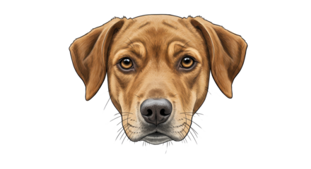 Isolated Dog Head Close-up