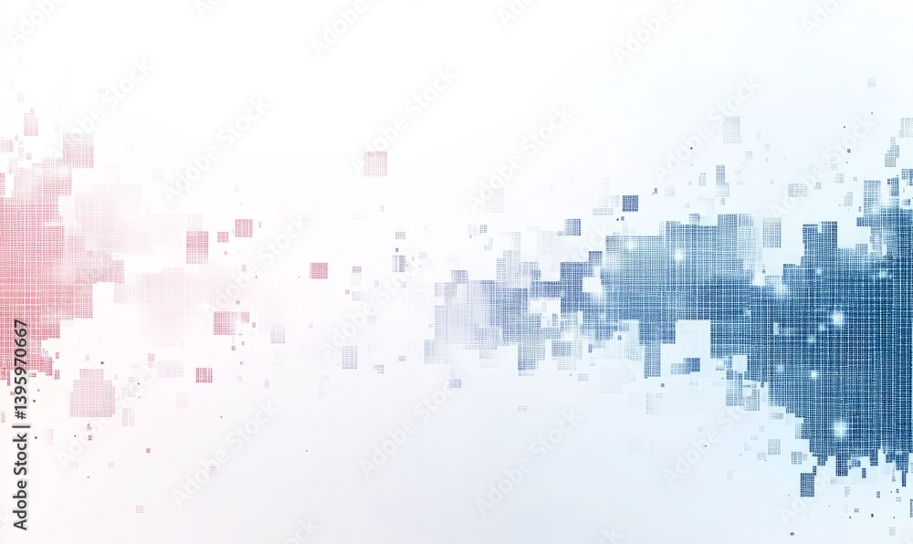 Poster abstract background with a pixel mosaic. the pattern of the pixels is made up of small squares, whic