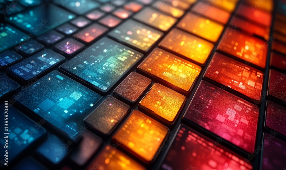 Poster abstract background with a pixel mosaic. the pattern of the pixels is made up of small squares, whic