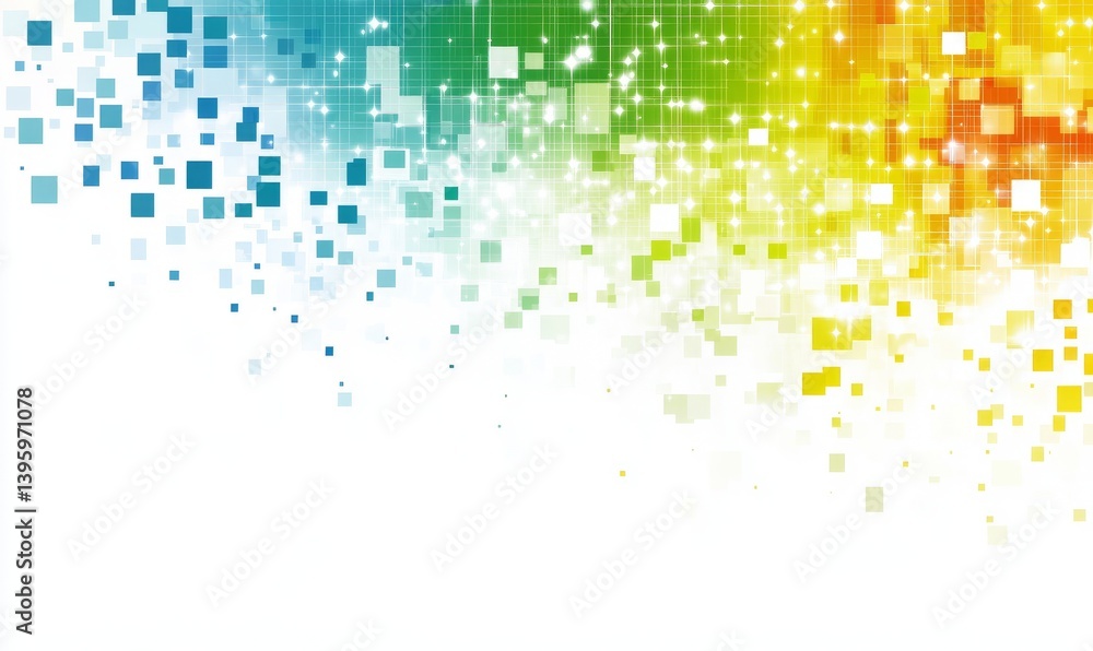 Poster abstract background with a pixel mosaic. the pattern of the pixels is made up of small squares, whic