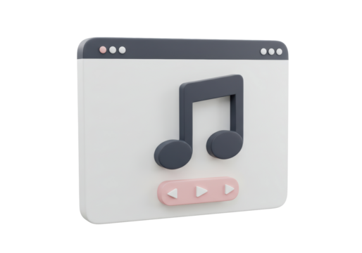 Isolated Black Musical Note on Webpage Interface
