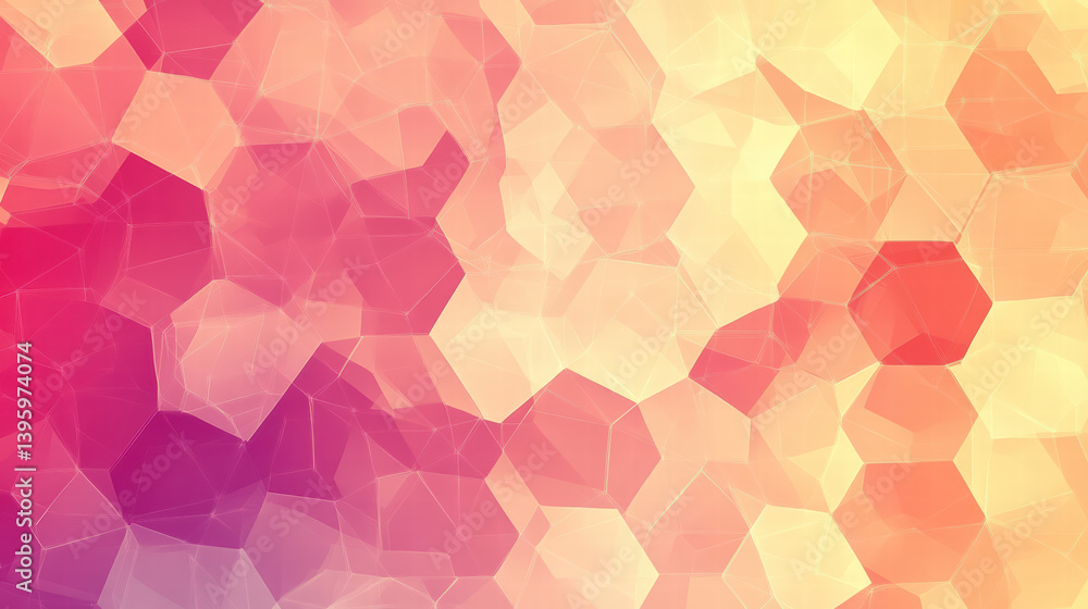 Poster abstract geometric background: an abstract backdrop featuring a vibrant mosaic of polygons in warm h