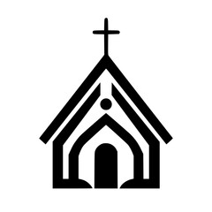 Minimalist Church Icon: Black & White Religious Symbol