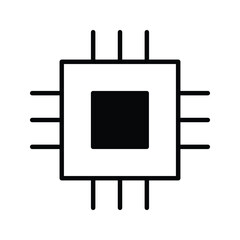 CPU icon with sleek, modern design. Ideal for technology, computing, hardware, and digital systems. High-quality vector, fully scalable and easy to customize for any tech project.