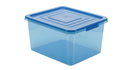 Isolated Blue Plastic Storage Box