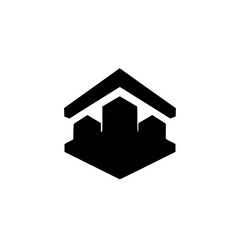 Geometric Black Abstract Logo: Architecture & Design Concept