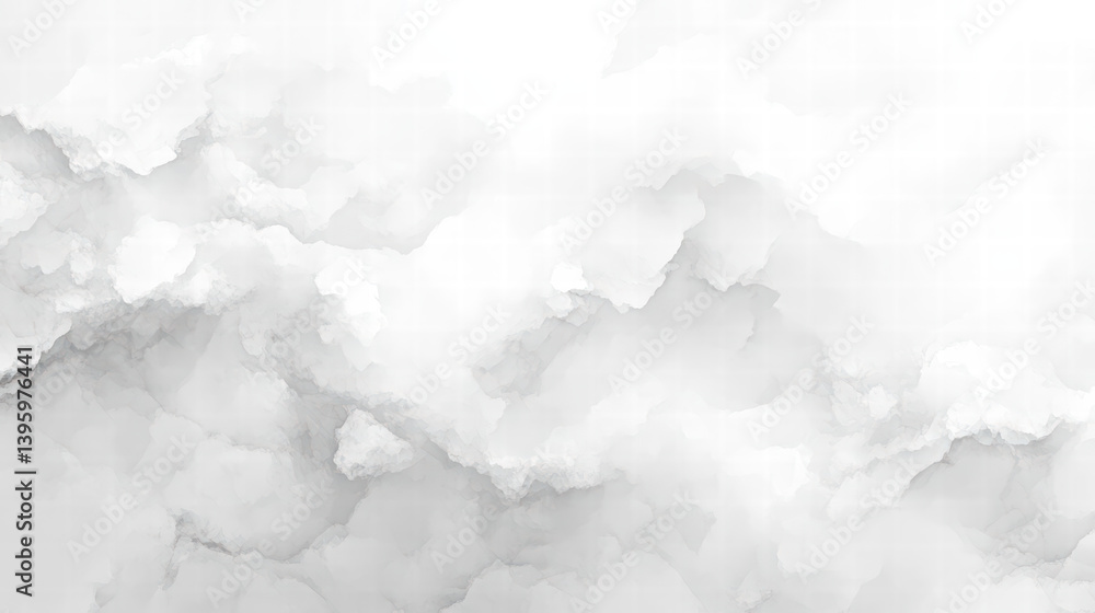 Poster ethereal cloudscape: an abstract display of soft, textured clouds fills the frame, creating a sense 
